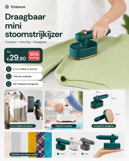 Portabelt Mini-Ångstrykjärn – 50% RABATT