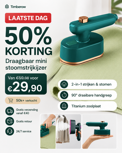 Portabelt Mini-Ångstrykjärn – 50% RABATT