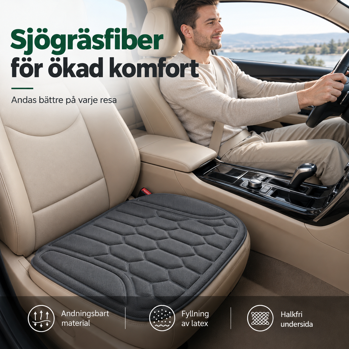 Bekväm Sittdyna för Bilen – 1+1 GRATIS