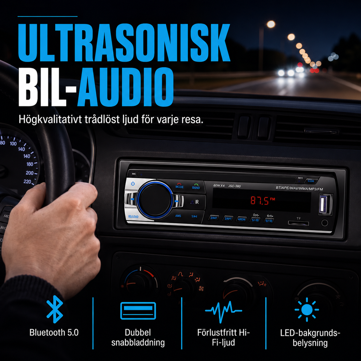 Bluetooth Bilradio med USB - Över 11 000 sålda! Begränsat lager