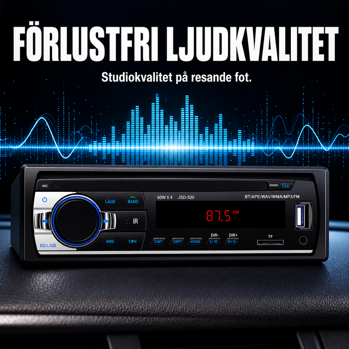 Bluetooth Bilradio med USB - Över 11 000 sålda! Begränsat lager