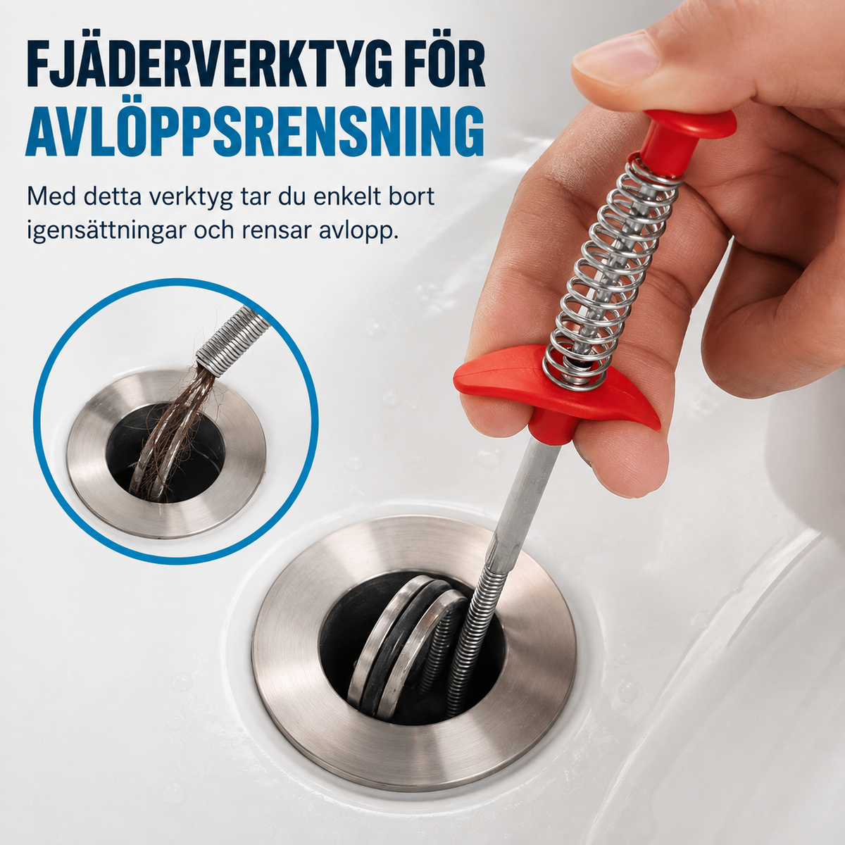 Flexibelt Verktyg för Avloppsrensning - Över 10 000 sålda! Begränsat lager
