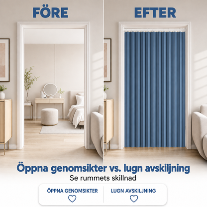 Magnetiskt Vikbart Dörrdraperi – 1+1 GRATIS
