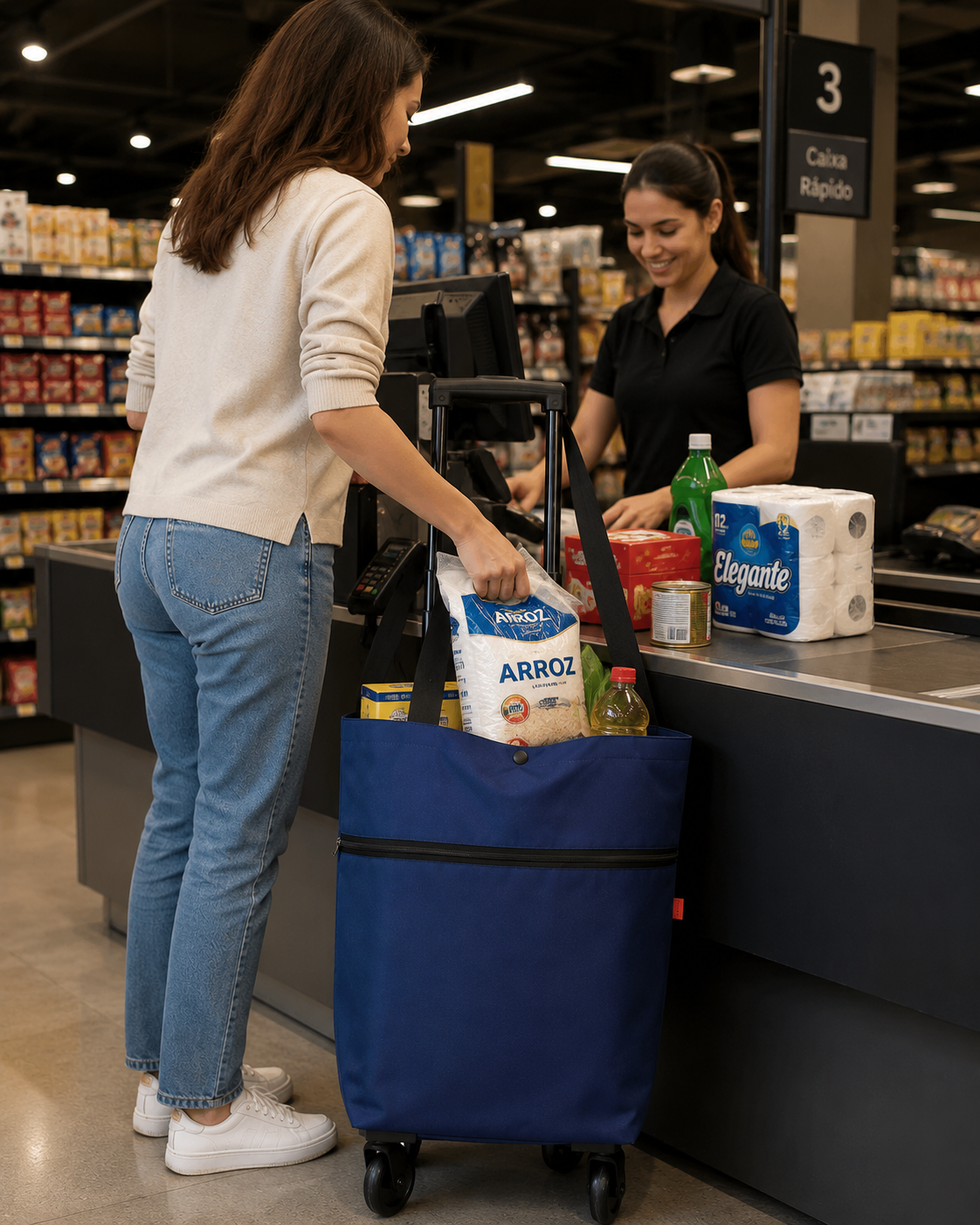 Hopfällbar Shoppingvagn med Väska - Över 1000 sålda! Begränsat lager