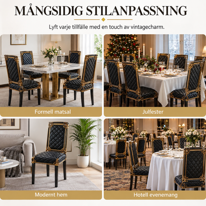 Eleganta Stretch-Stolsöverdrag med Barockmönster – 1+1 GRATIS