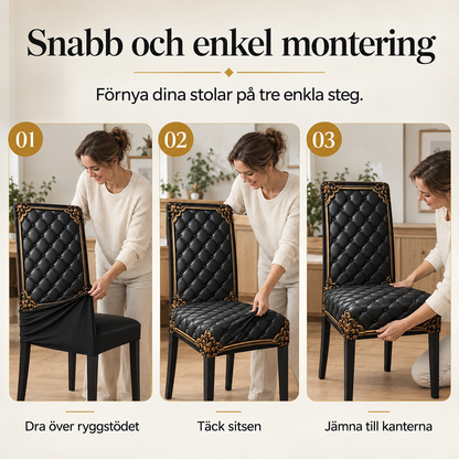 Eleganta Stretch-Stolsöverdrag med Barockmönster – 1+1 GRATIS
