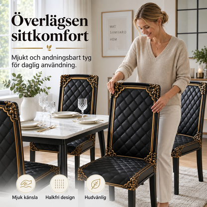 Eleganta Stretch-Stolsöverdrag med Barockmönster – 1+1 GRATIS