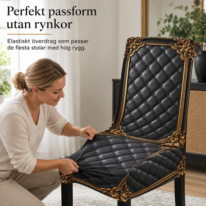 Eleganta Stretch-Stolsöverdrag med Barockmönster – 1+1 GRATIS