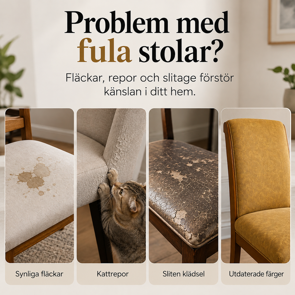 Eleganta Stretch-Stolsöverdrag med Barockmönster – 1+1 GRATIS