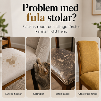 Eleganta Stretch-Stolsöverdrag med Barockmönster – 1+1 GRATIS