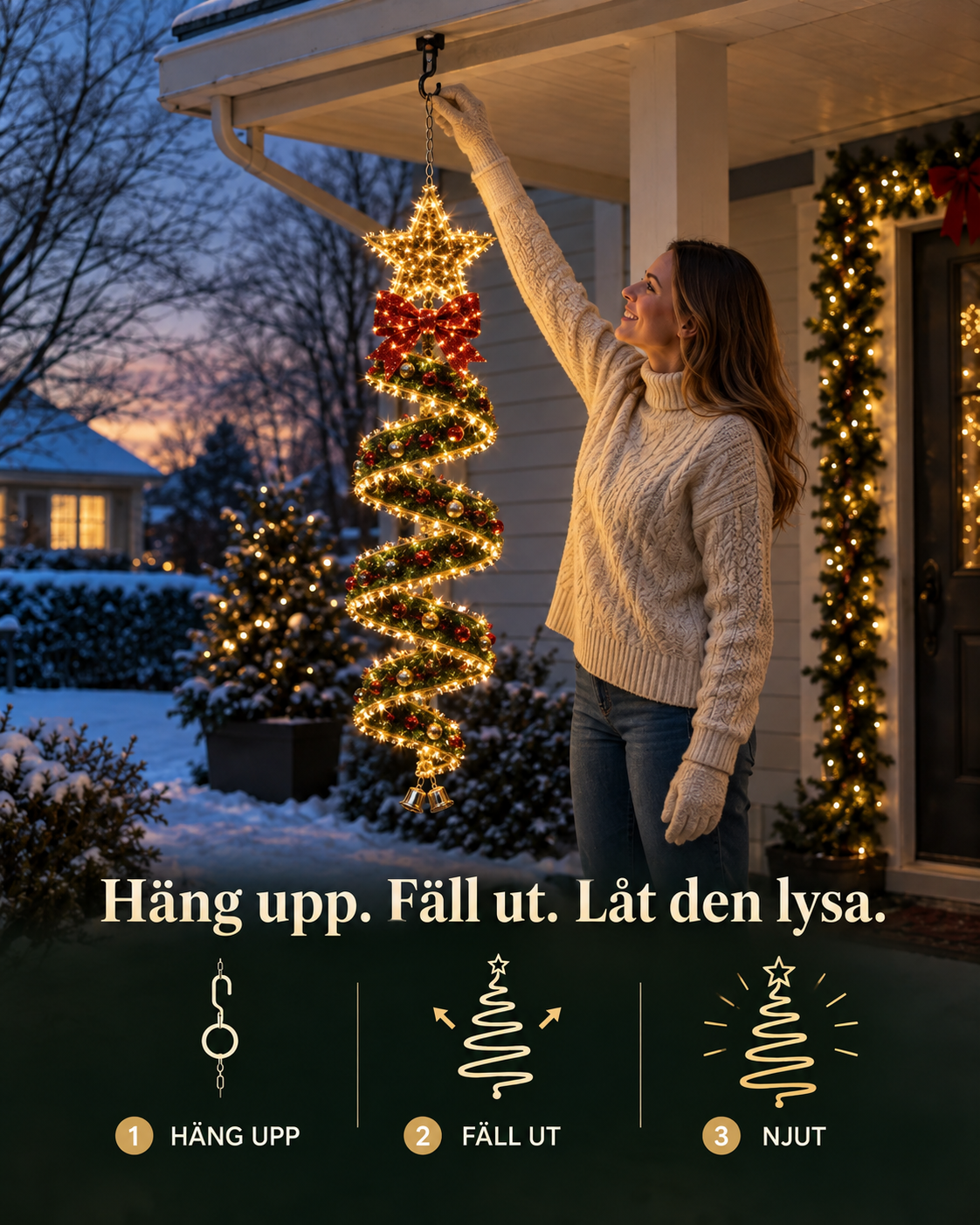 Hängande Spiralbelysning för Jul – 50% RABATT