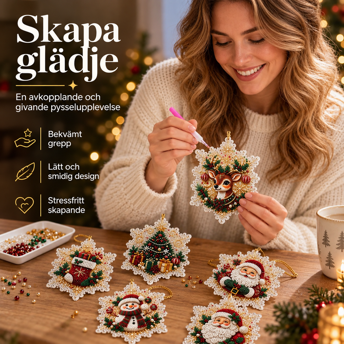 DIY Diamantmålning – Hängande Juldekoration 50% RABATT