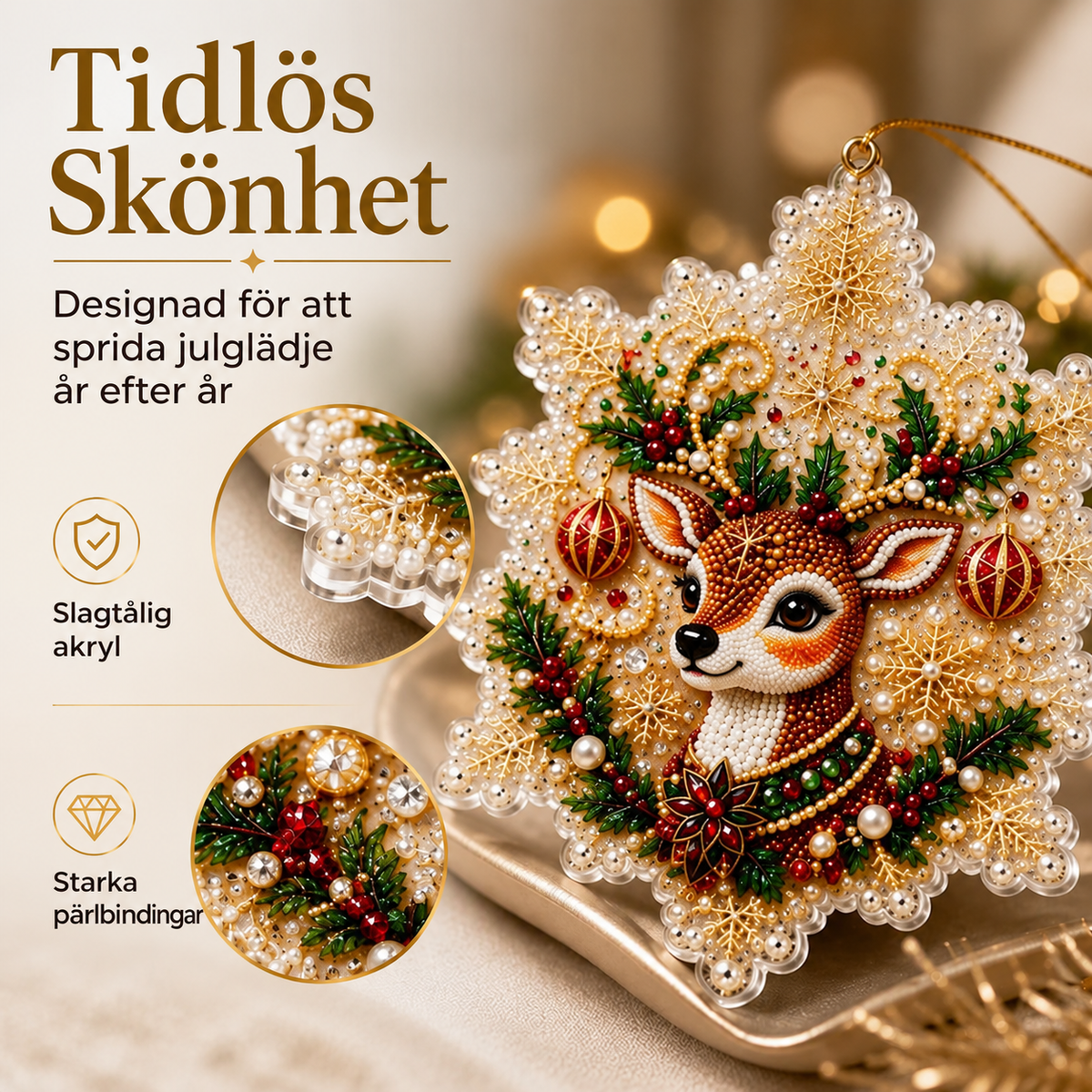 DIY Diamantmålning – Hängande Juldekoration 50% RABATT