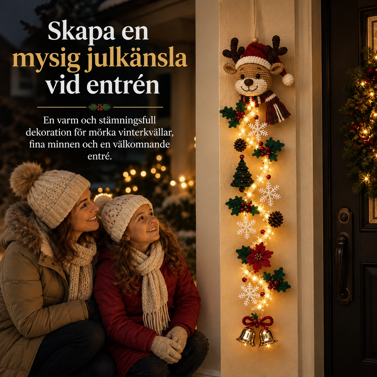 Lysande Juldekoration för Dörren – 1 + 1 GRATIS