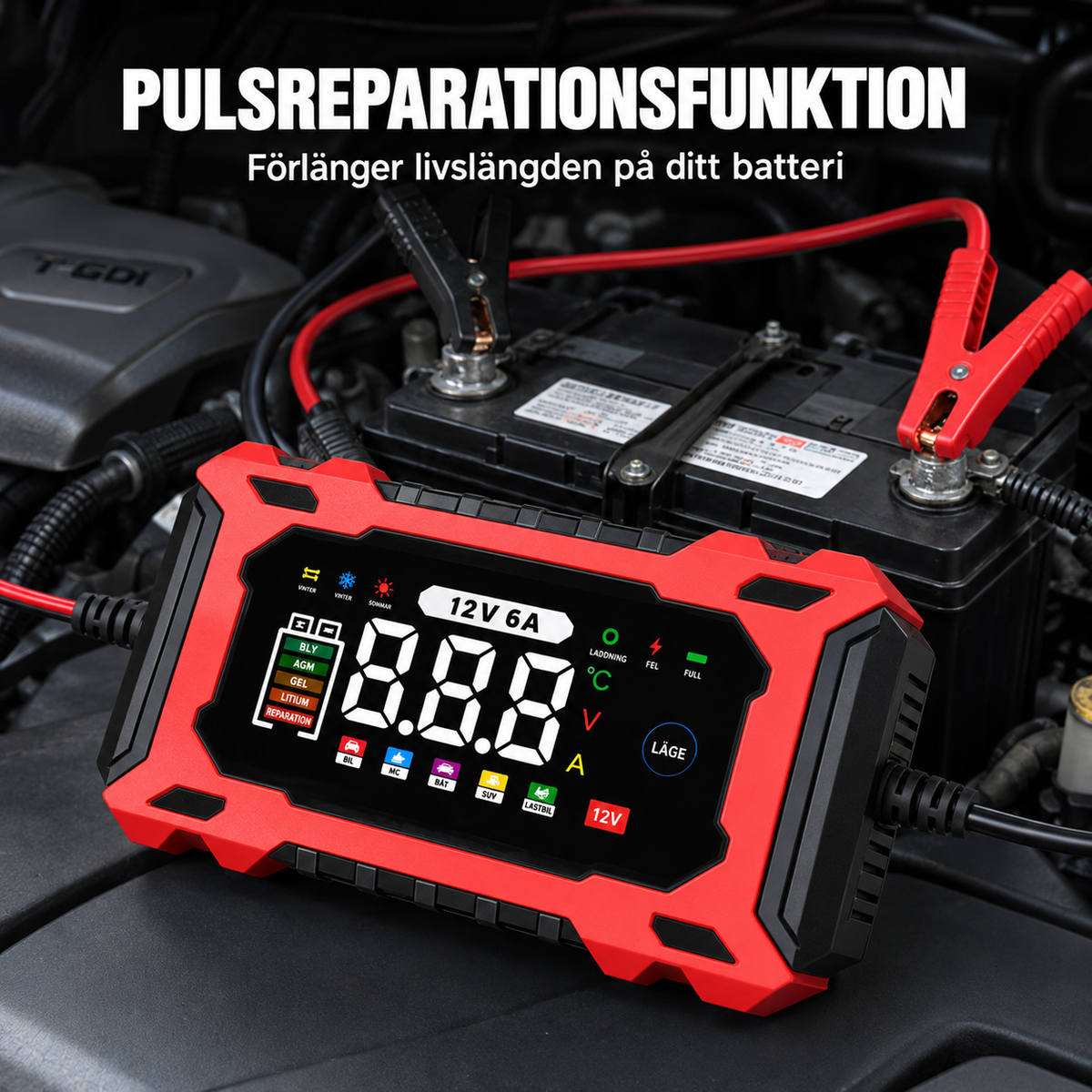 Smart Batteriladdare för Bil – 50% RABATT