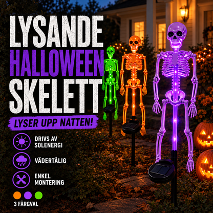 Solcellsdrivna Skelettlampor för Halloween – 1+1 GRATIS