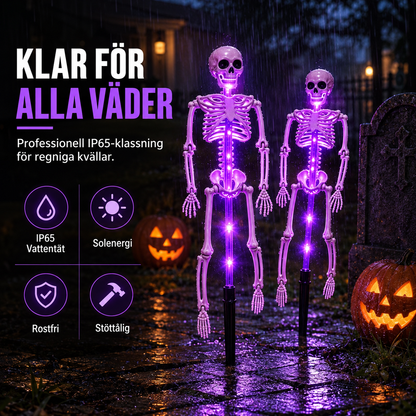 Solcellsdrivna Skelettlampor för Halloween – 1+1 GRATIS