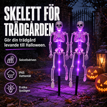 Solcellsdrivna Skelettlampor för Halloween – 1+1 GRATIS