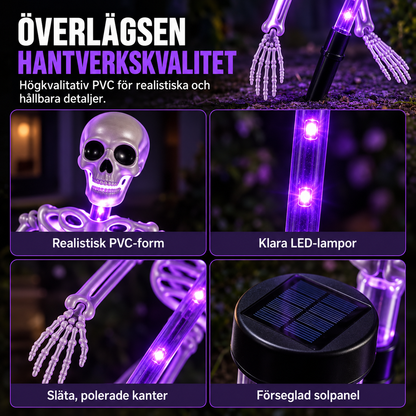 Solcellsdrivna Skelettlampor för Halloween – 1+1 GRATIS