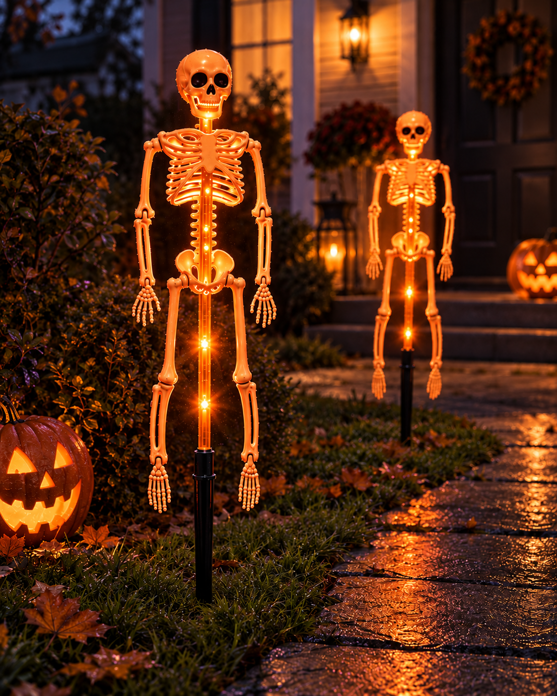 Solcellsdrivna Skelettlampor för Halloween – 1+1 GRATIS