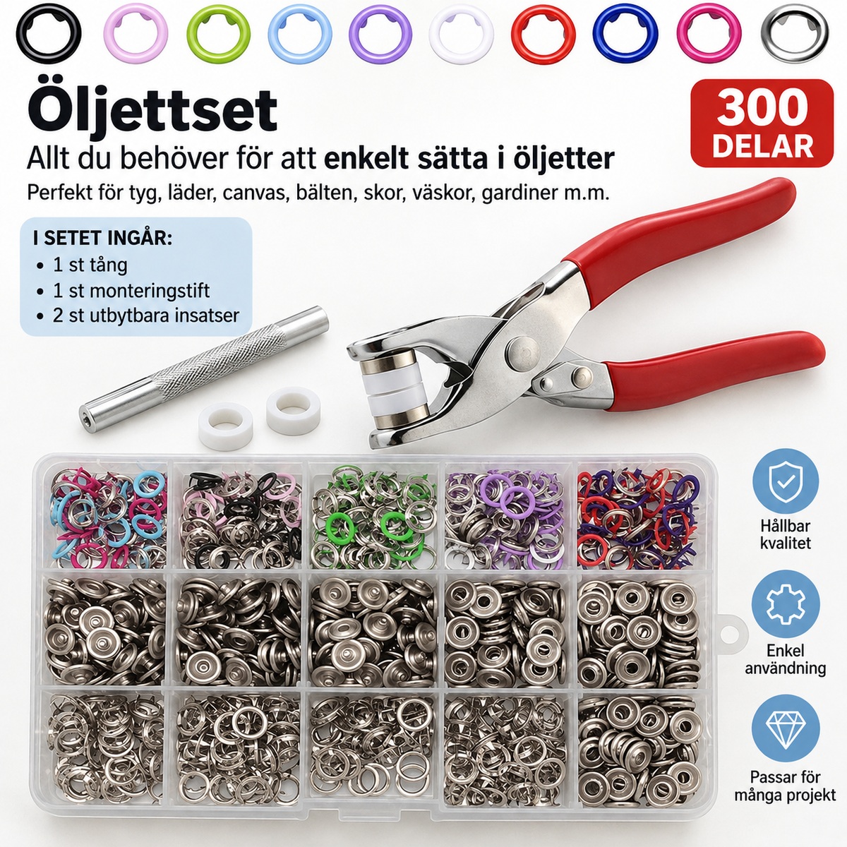 Tryckknappskit med Monteringstång – 50% RABATT