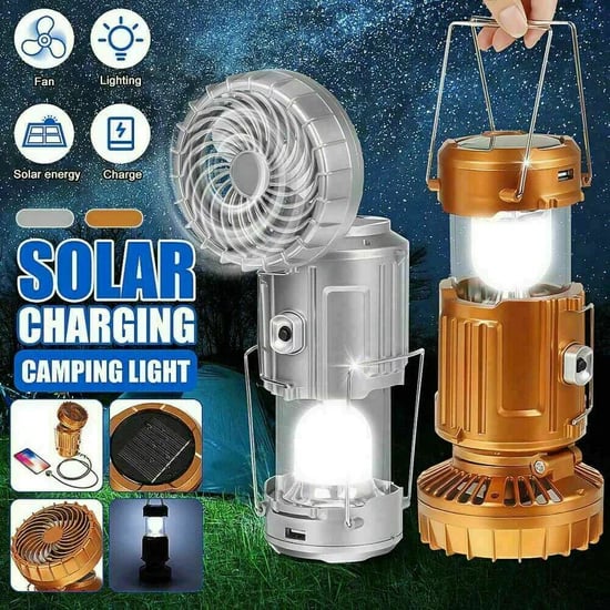6-i-1 Campinglampa med Fläkt