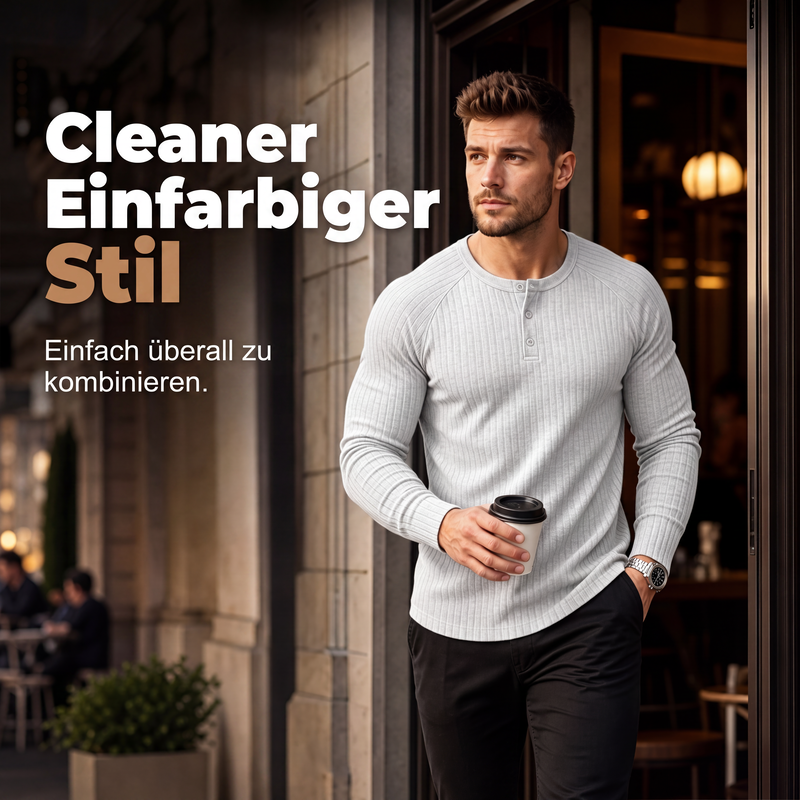 Figurnära Henley-Tröja för Herr - Över 12 000 sålda! Begränsat lager