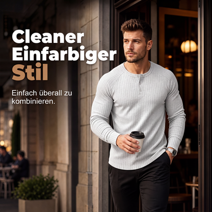 Figurnära Henley-Tröja för Herr - Över 12 000 sålda! Begränsat lager