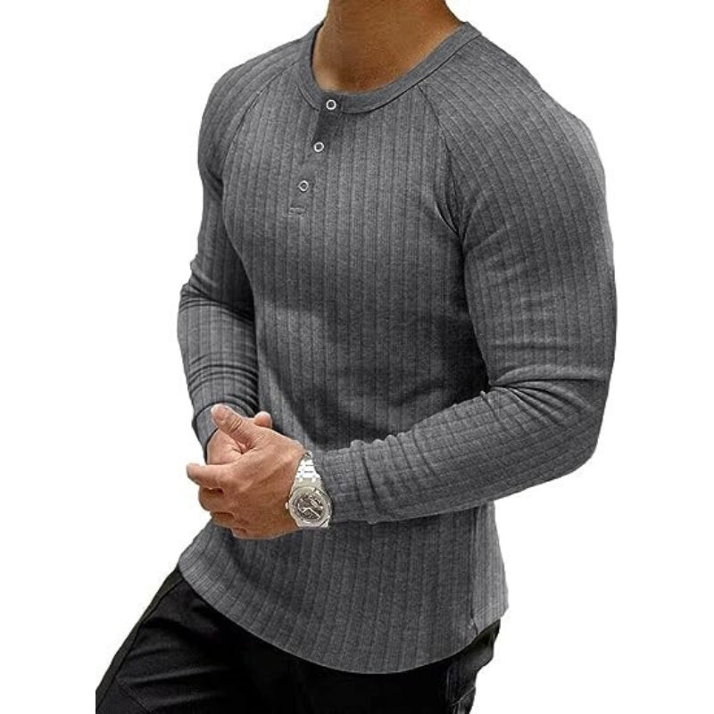 Figurnära Henley-Tröja för Herr - Över 12 000 sålda! Begränsat lager