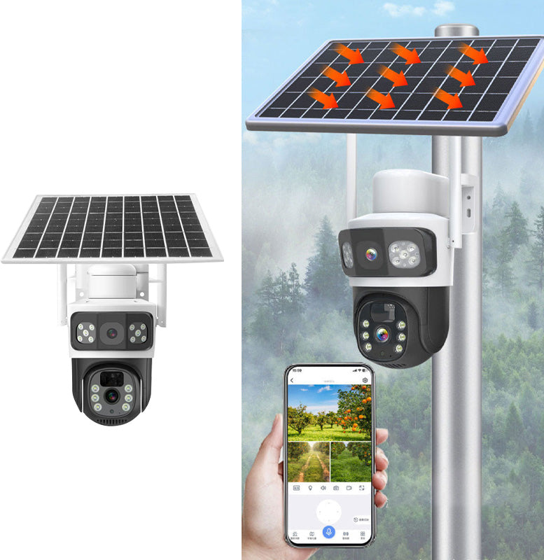 Dubbel-Lins Solcells Säkerhetskamera - köp 1 och få 1 GRATIS! - Över 8 000 sålda! Begränsat lager