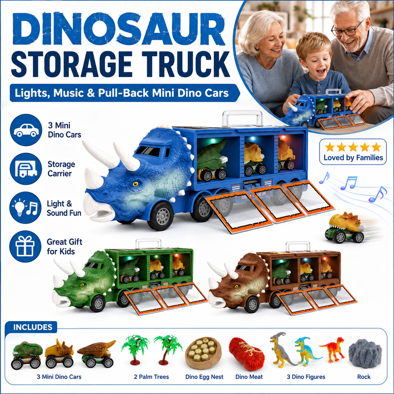 Interaktiv Dinosaurie Transportlastbil - Över 2000 sålda! Begränsat lager